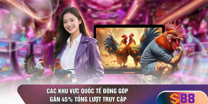 Các khu vực quốc tế đóng góp gần 45% tổng lượt truy cập